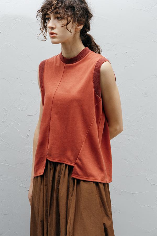 アシメ切替フレンチスリーブ　24163-1348Z